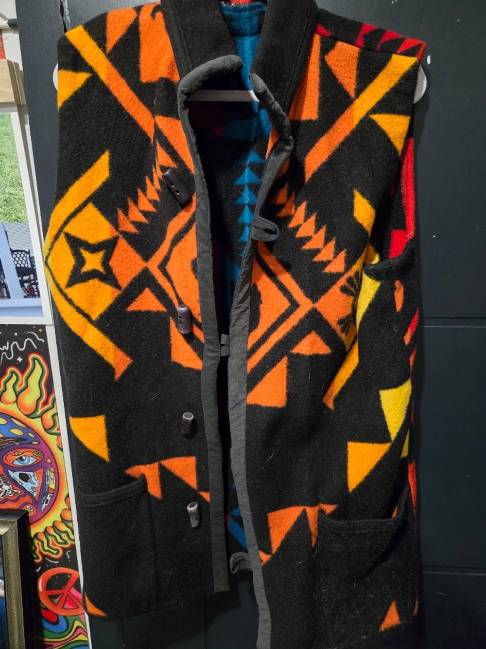 Tribal Printed made in the USA vintage multi color vest M/L Aventura